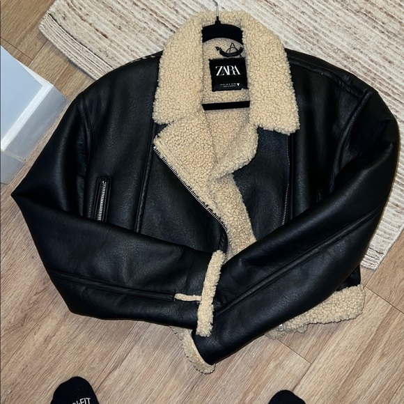 ZARA DOUBLE FACED JACKET BLACK - SMALL - Picture 6 of 6